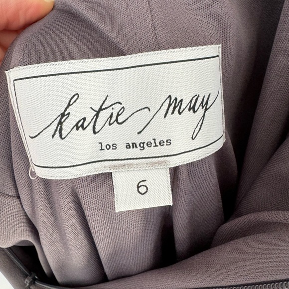 Anthropologie by BHLDN one shoulder charcoal gown, bridesmaid or black tie event - Picture 7 of 9